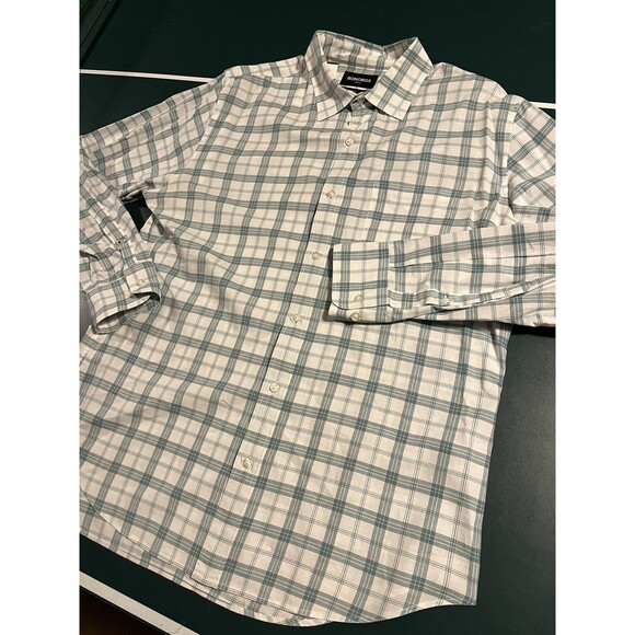 Bonobos Long Sleeve Button Stretch Slim Fit Plaid Shirt LARGE Lightweight Green - Picture 3 of 7